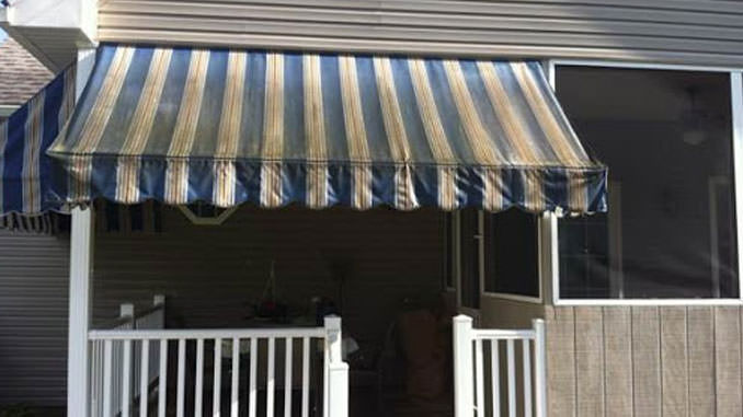 Remove mildew from awnings