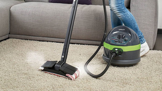 Clean carpets with a steam mop